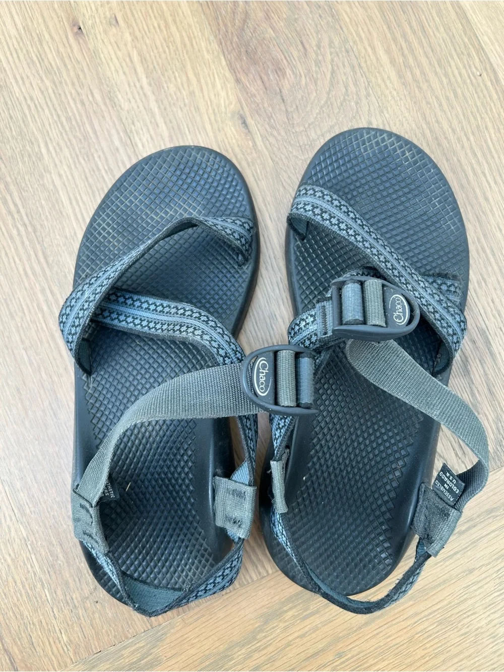 Vibram Chaco Z Black & Gray Outdoor Sandals (Assembled in USA)